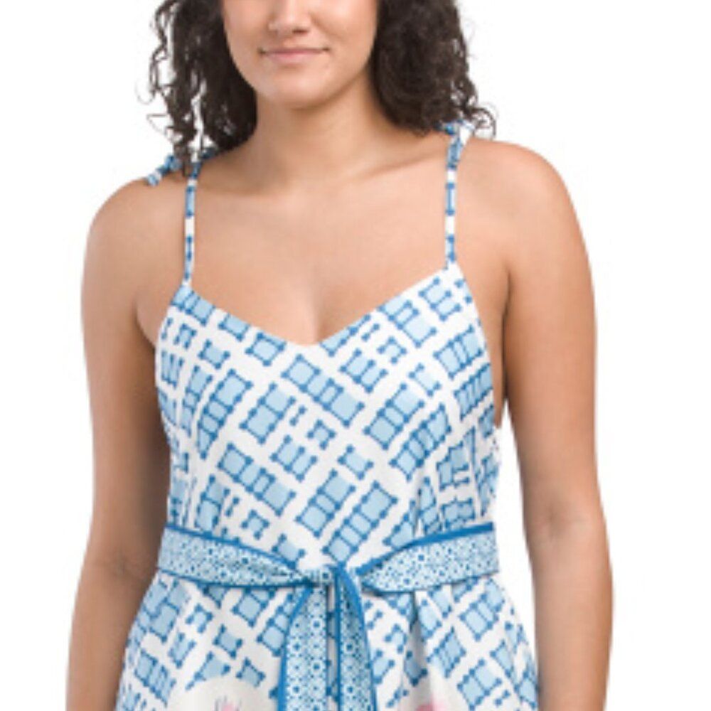 Dalia Macphee Anthropologie Tie Shoulder Mixed Print Cottagecore Maxi Dress Nwt — image 3 of 6